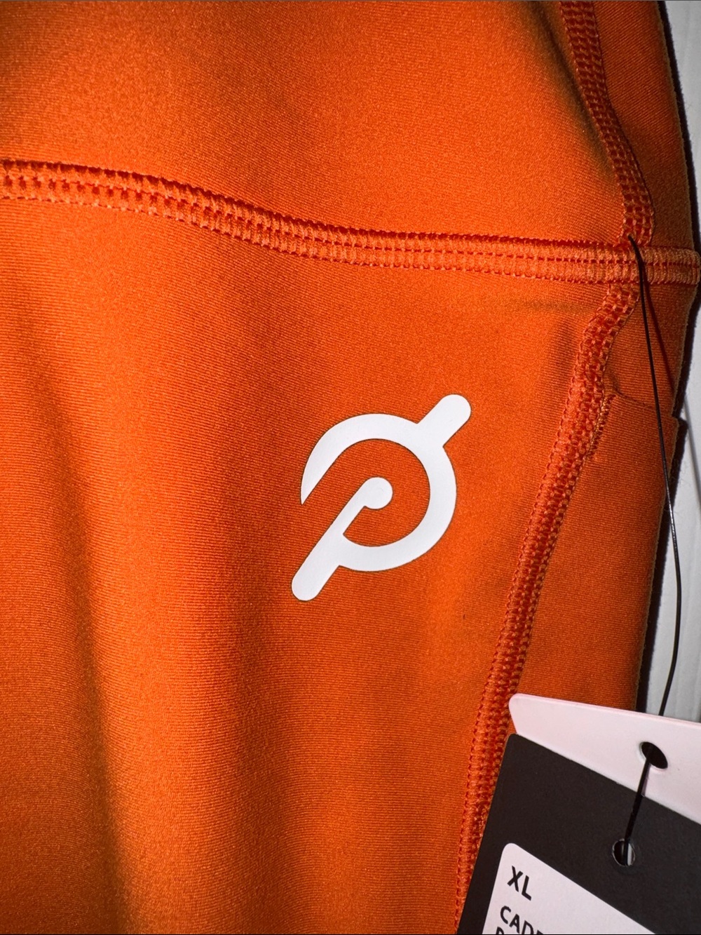 Peloton Vibrant Orange High-Waist Bike Shorts - Picture 3 of 6